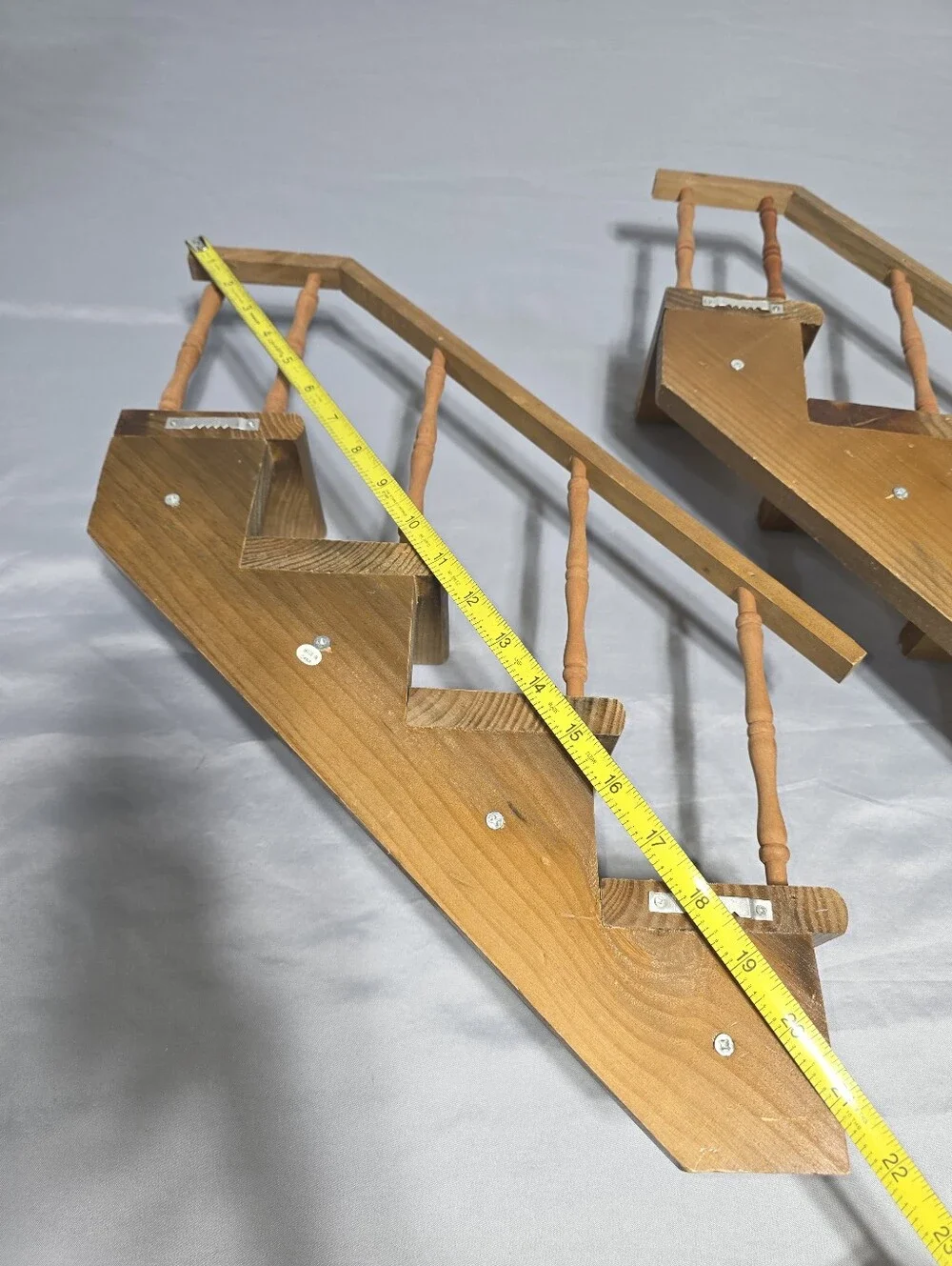 Vintage Wooden Staircase Wall Hangings Set of 2 Miniature Steps